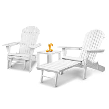 Load image into Gallery viewer, Gardeon 3 Piece Outdoor Adirondack Lounge Beach Chair Set - White